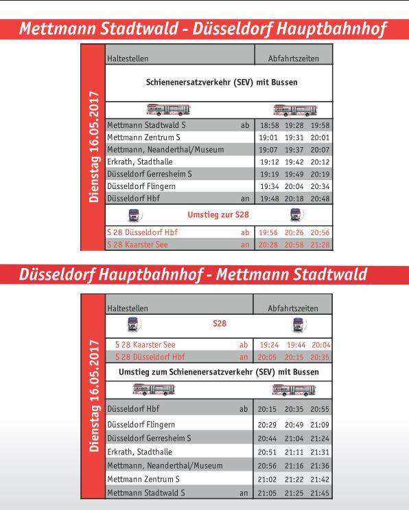 An alle Pendler zwischen Düsseldorf Hbf und Mettmann Stadtwald