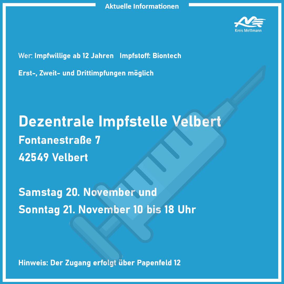Dezentrale Impfstelle in Velbert eröffnet am Samstag