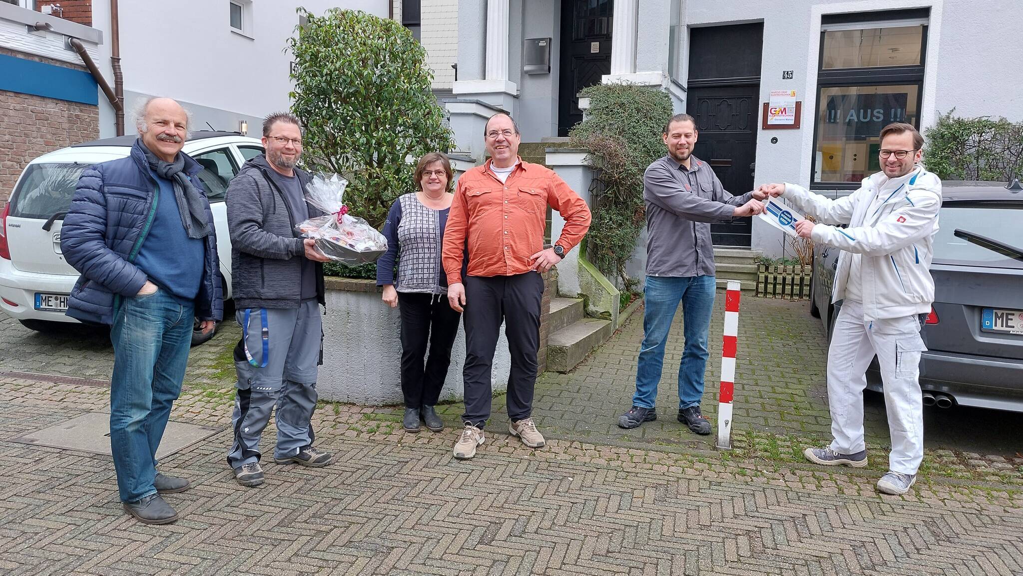  (v.li.) Otmar Langer, Stephan Smets, Marcus und Hanne Graf, Axel Nölling, Giovanni Manso.  