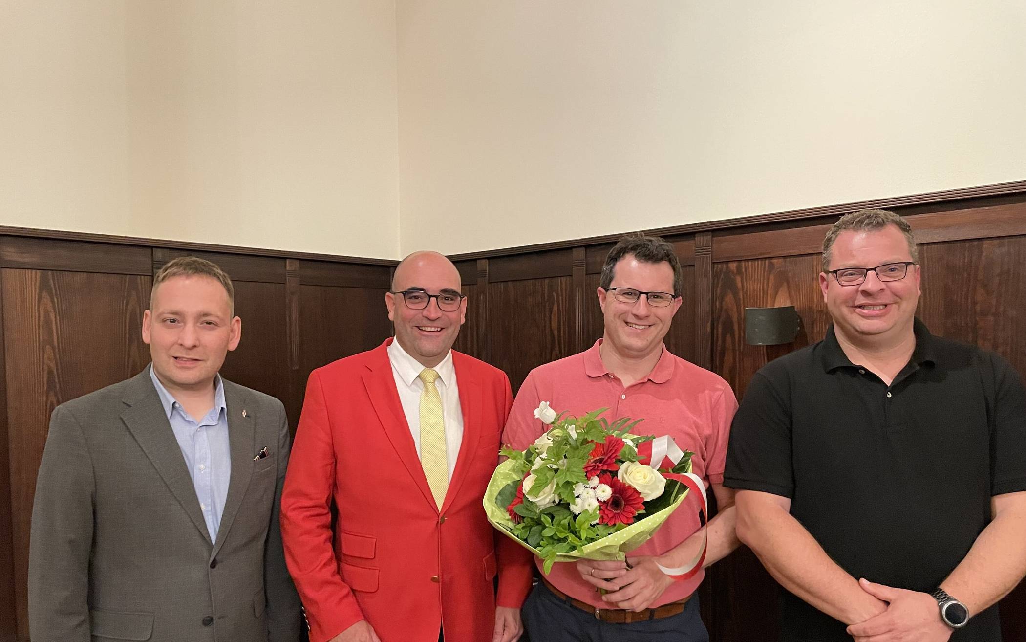 Der neue Vorstand des KA Unterbach. (v.li.) Jens Barkemeyer, Philipp Simon, Henrik Damgaard und Daniel Hein.