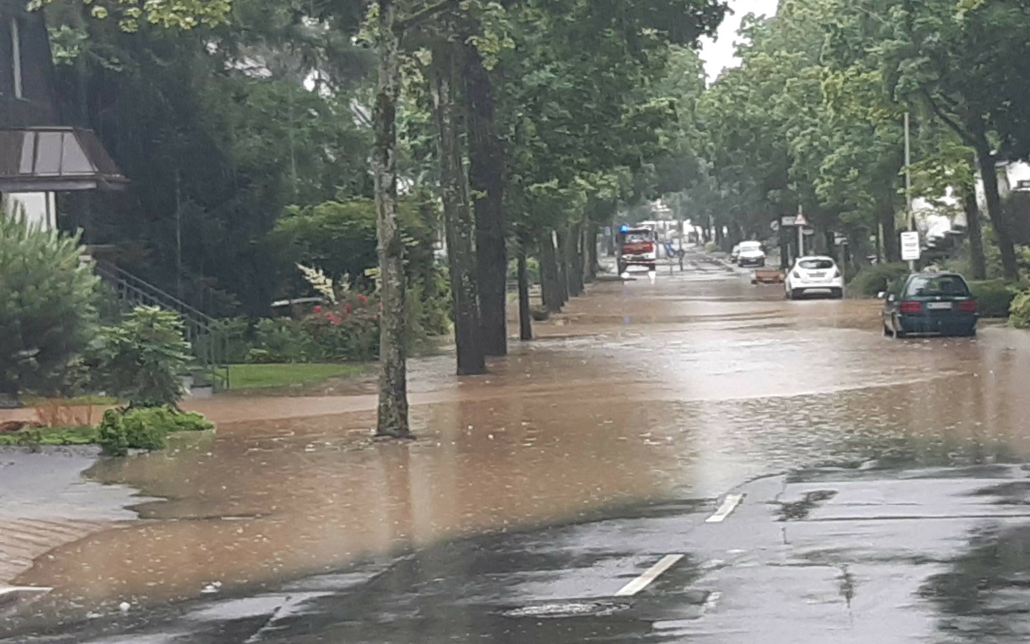 Besonders gefährdetes Gebiet: überflutete Morper Allee