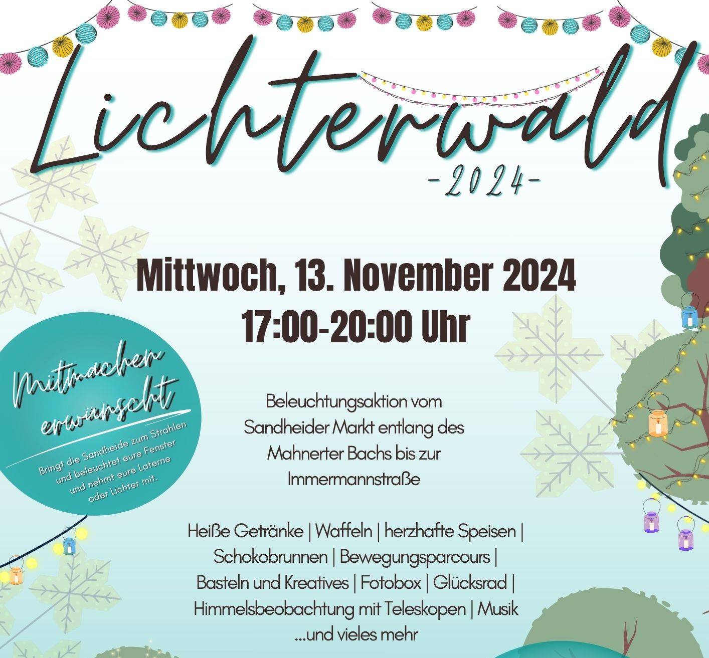 Leuchtender Lichterwald in der Sandheide