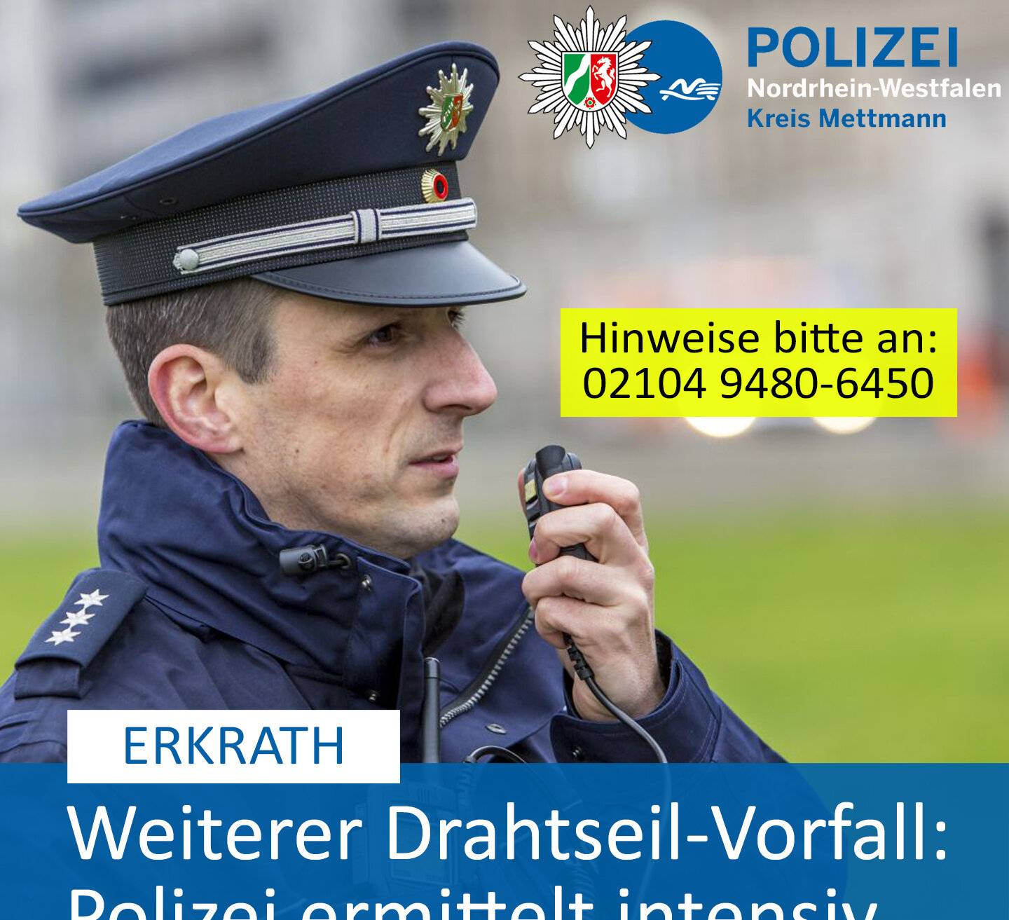 16-Jähriger läuft in Drahtseil - glücklicherweise nicht verletzt