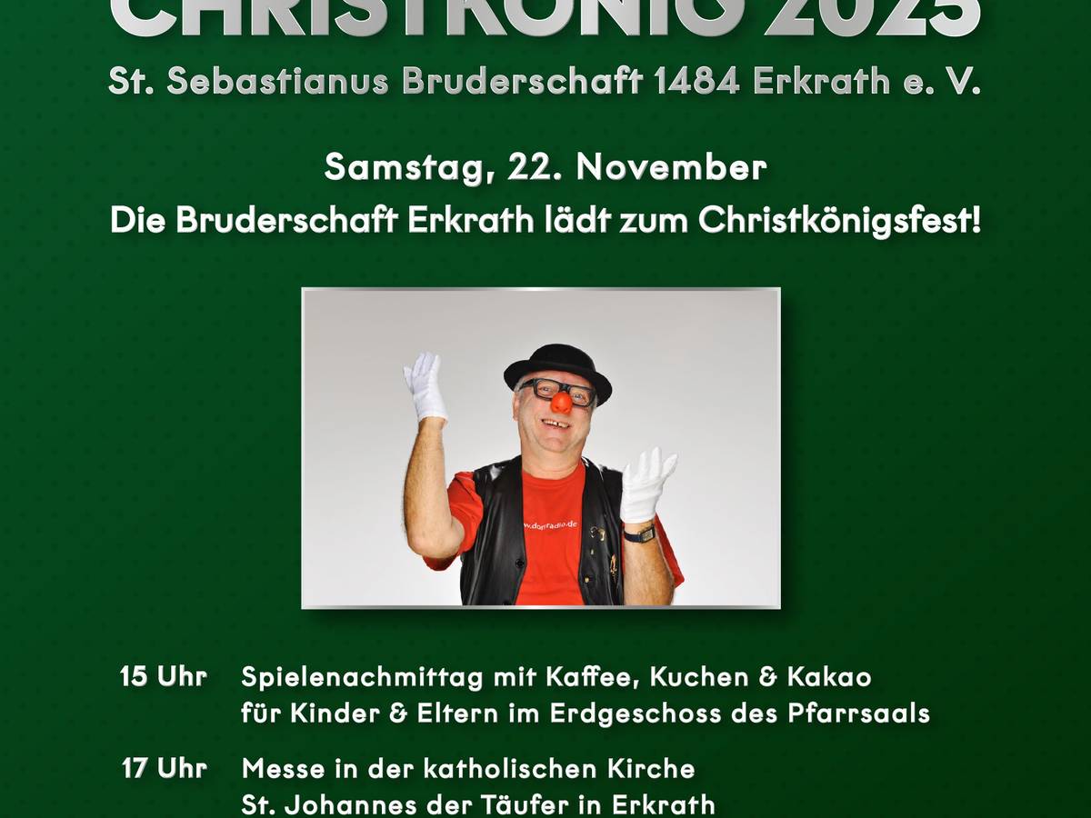 Die Bruderschaft Erkrath lädt zum Christkönigsfest 2025