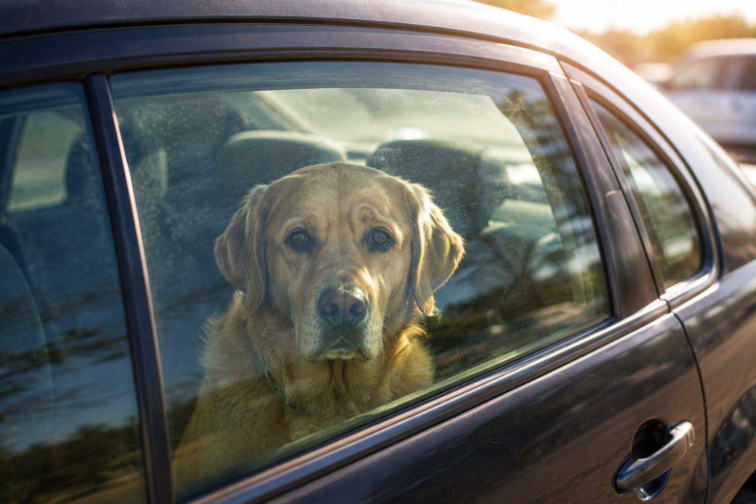 Hund bei Hitze im Auto zurückgelassen