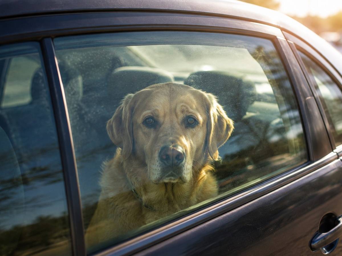 Hund bei Hitze im Auto zurückgelassen
