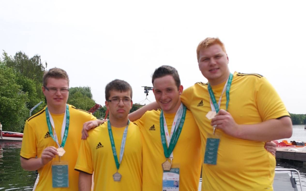  Das Viererteam der Lavanaschule aus Schweich erzielte den ersten Platz. (v.li.) Tobias Klein, Marco Dietze, Tano Robert Späth und Denis Simon. 