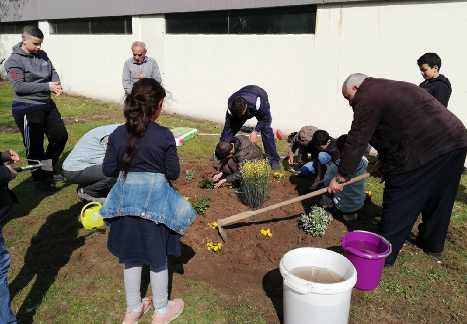  An der Sandheider Straße setzten engagierte Quartiersbewohner mit Frühlingsblumen bunte Farbtupfer.  