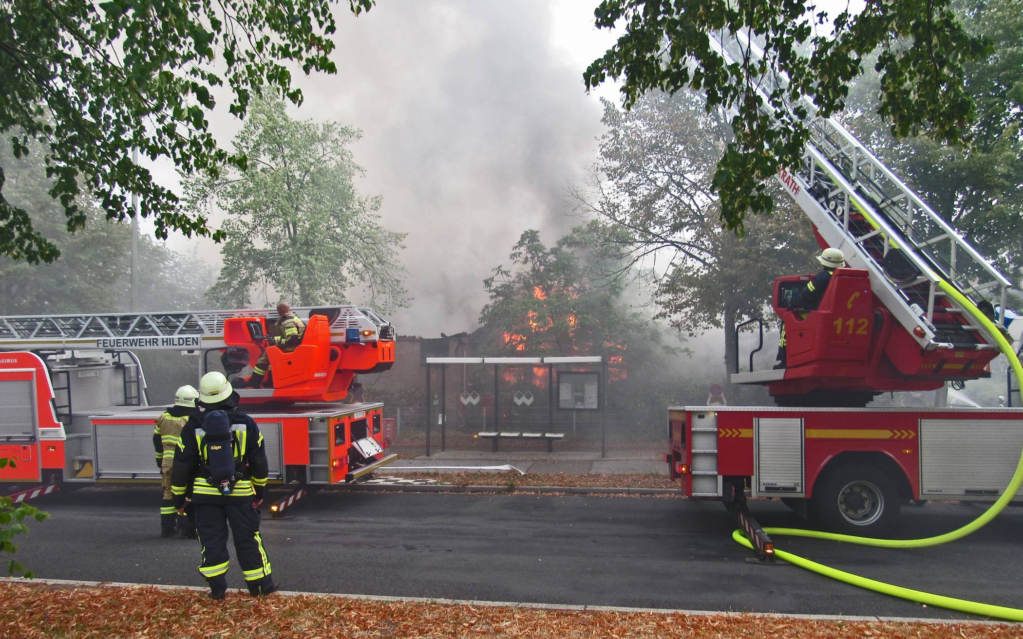 Einsatzbild der Polizei vom Kindergartenbrand in