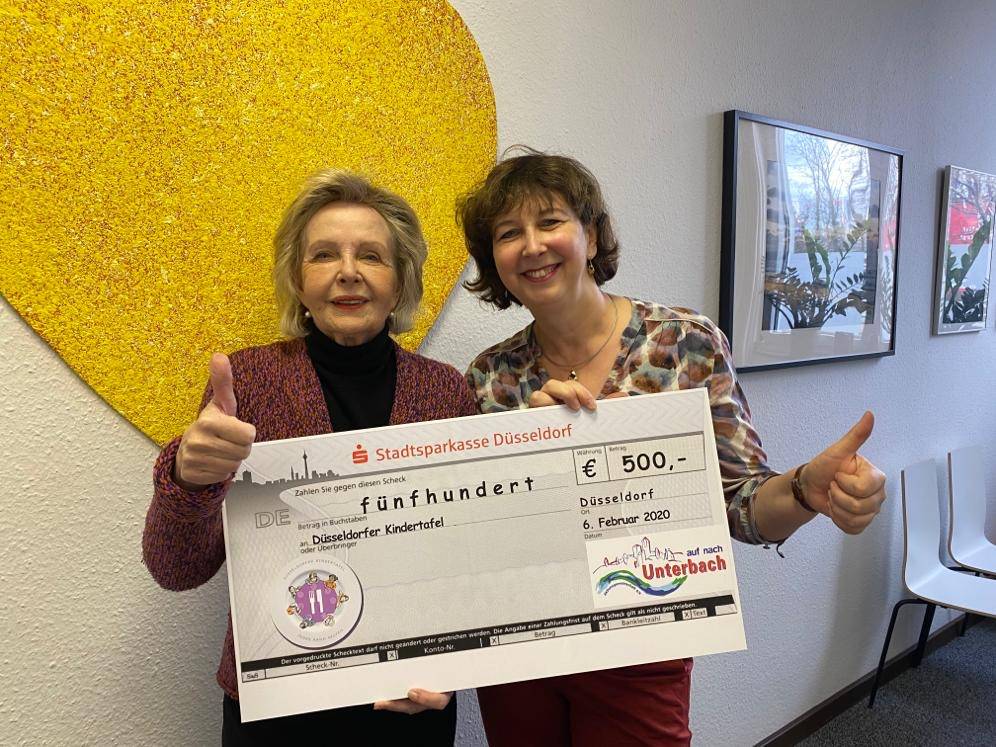 Die Aktionsgemeinschaft „Auf nach Unterbach“ spendet 500 Euro