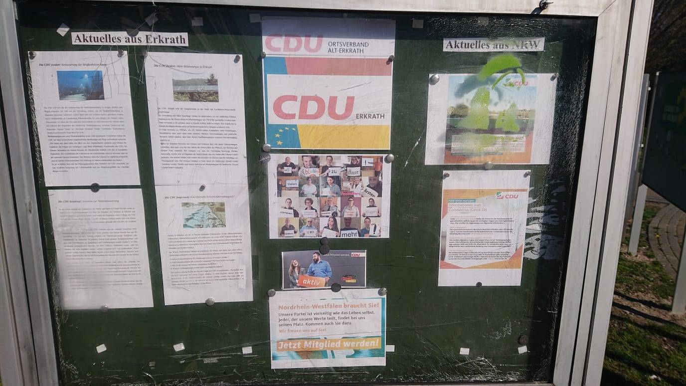  CDU Schaukasten Vandalismus Erkrath 