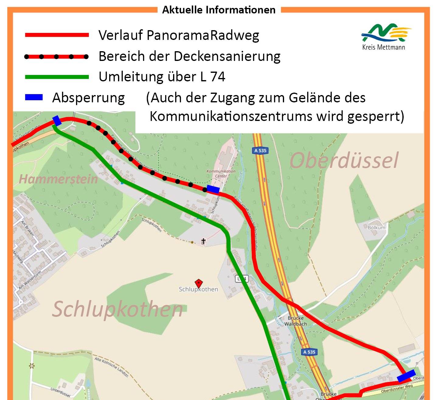 Radweg umgeleitet